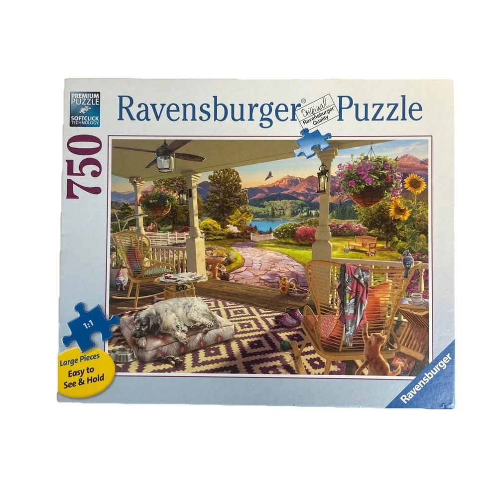 Ravensburger Puzzle Cozy Front Porch View 750 Large‎ Piece Jigsaw Complete